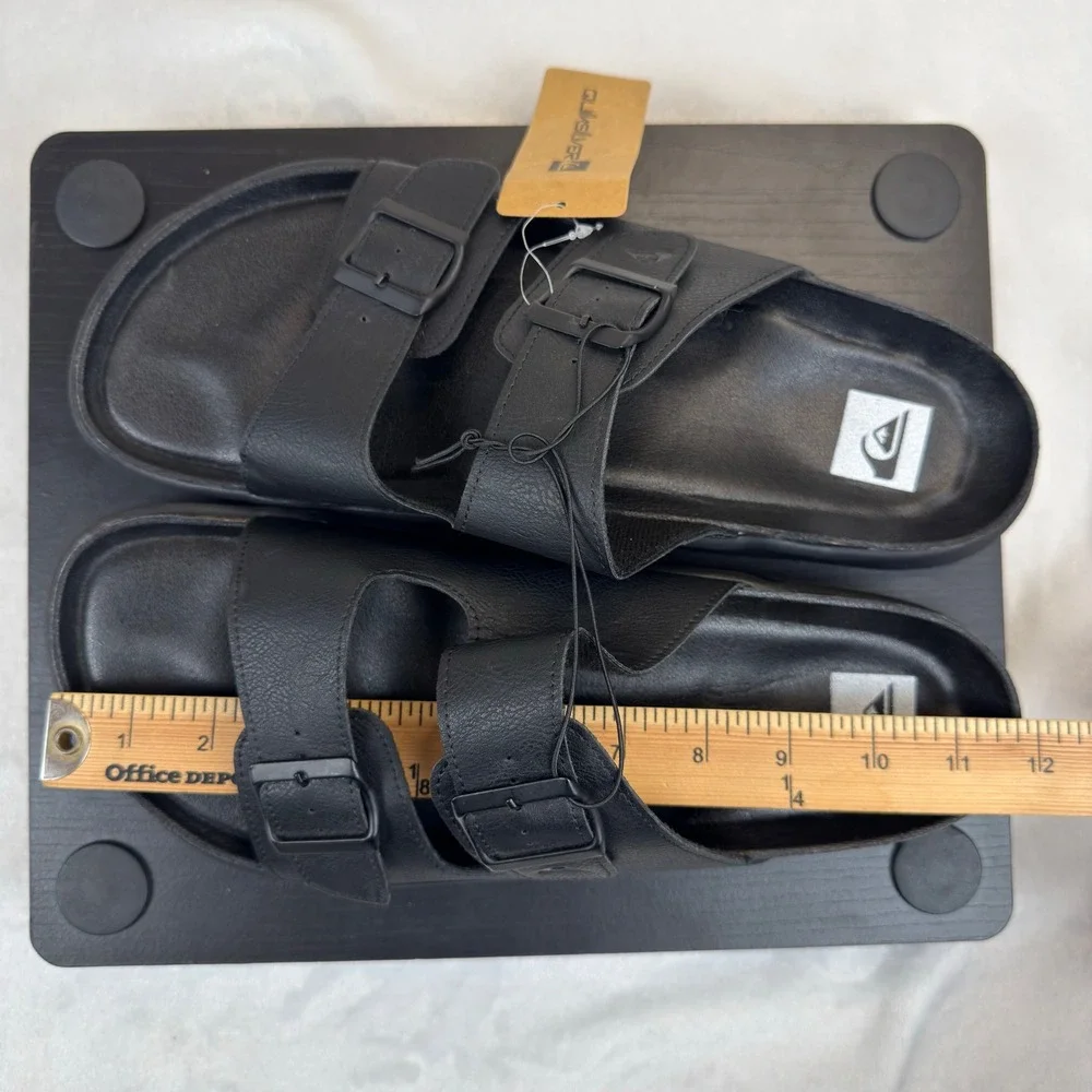 Quiksilver Men's Deck Sandals Black Size 12 Double Stap New CQ10025M-B